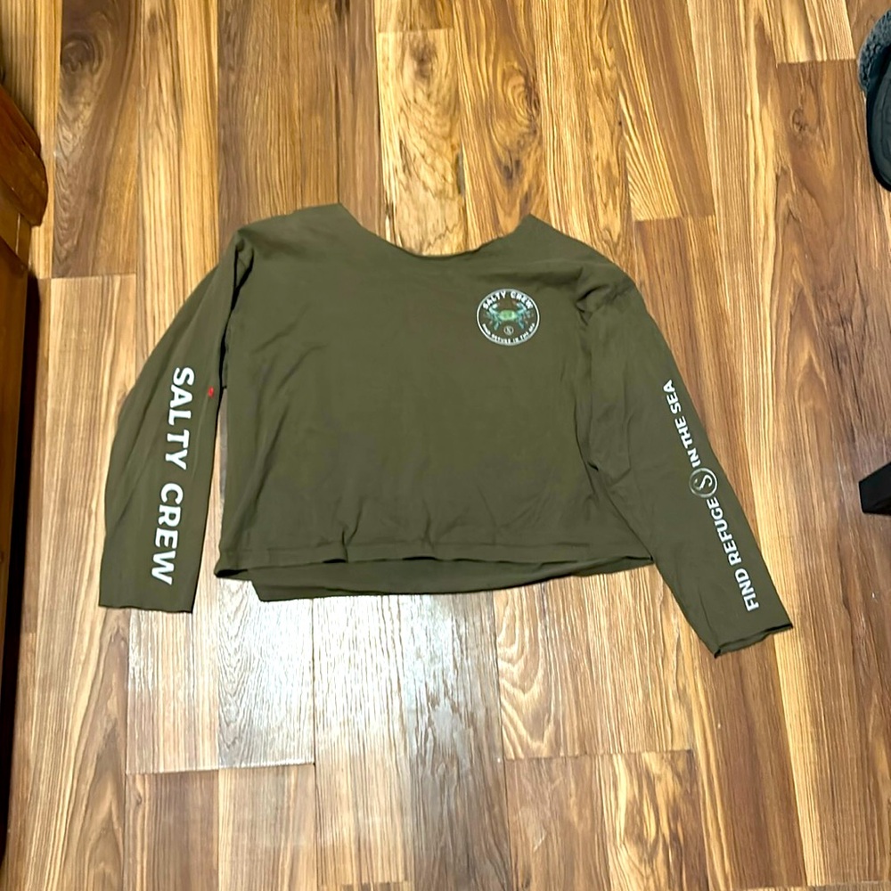 Army green salty crew shirt